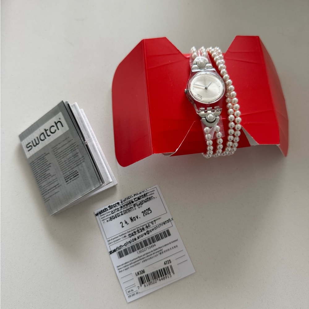 DISCONTINUED Swatch Women’s Prohibition Watch in White Pearl